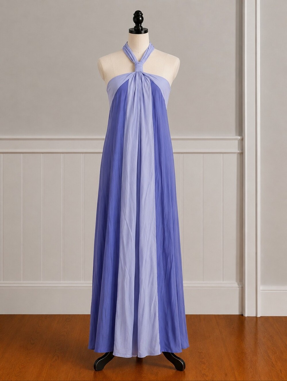 Nine West Strapless Two-Tone Blue Maxi Dress